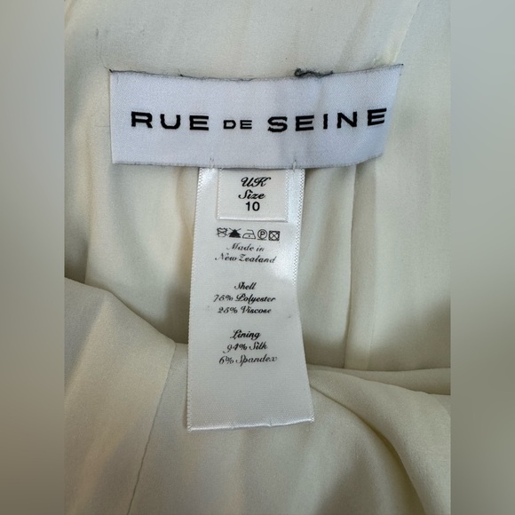 RUE DE SEINE Elegant Cream Sleeveless Dress Size 10 - Picture 16 of 17